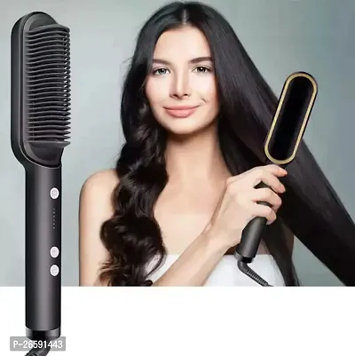 S Cart  Hair Straightning Comb with Smart Temperature Control with Hair Protection Guard for Men  Women Hair Straightener Brush-thumb0