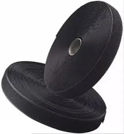 S Cart Plain Loop and Self Adhesive Hook Tape Roll, Mounting Tape for Picture and window/door frames to fix Mosquito Net (10Ft Hook + 10Ft Loop, black, Width-20mm)