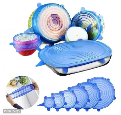 S Cart Silicone Stretch Lids, Reusable Durable Food Storage Covers for Bowls, Fit for Different Sizes  Shapes of Container, Dishwasher  Freezer Safe - Set of 6-thumb0