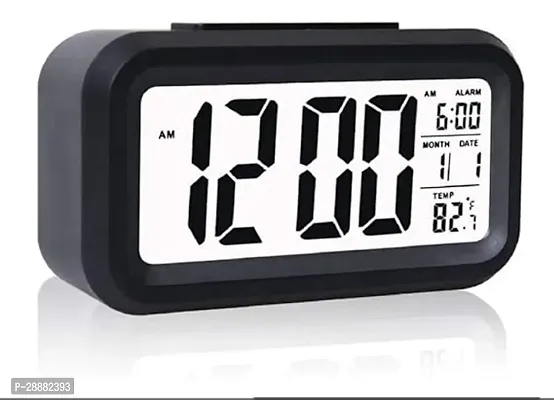S Cart Digital Backlight Battery Operated Alarm Table Clock with Automatic Sensor, Alarm Clock Date  Temperature-thumb0