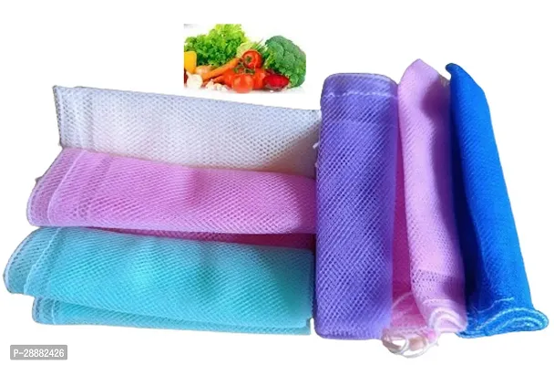 S Cart Big Reusable Produce Fridge Storage bags for Vegetables and Fruits (Multicolour Set of 6)