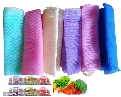 S Cart Multipurpose Pull String mesh Fridge Vegetable Storage Bags Eco Friendly Fridge Vegetables Storage Bags (Set of 12 Multicolor)