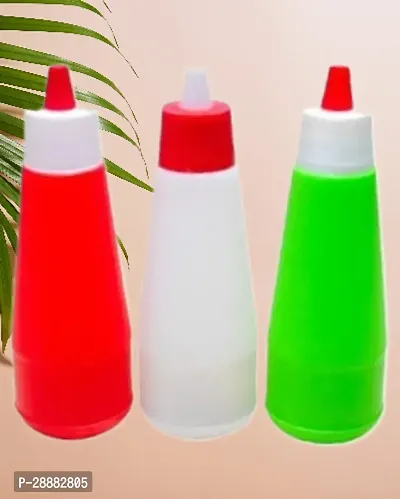 Plastic Squeeze Ketchup Dispenser Bottle Pack of 3-thumb0