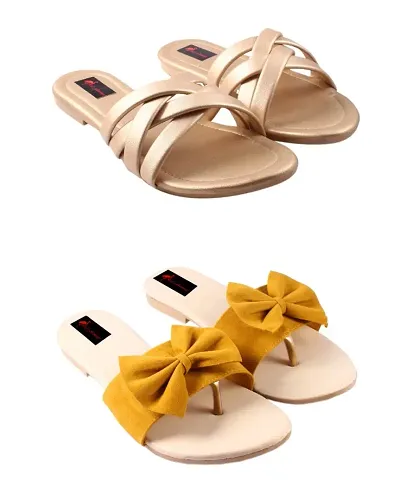 Women flat sandal combo pack of 2