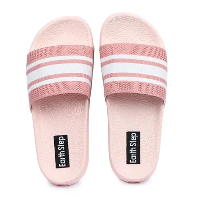 Elegant Pink Fabric Solid Flip Flops Slippers For Women