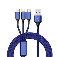 Universal 3-in-1 Charging Cable with USB, Lightning, and Type-C Connectors for Multi-Device Charging and Data Transfer-thumb2