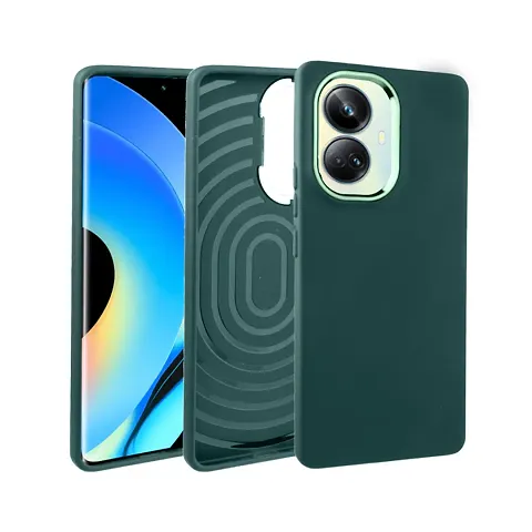 ClickCase Soft Silicone Case with Chrome Electroplated Camera Ring, Liquid TPU Back Cover Case for Realme 10 Pro Plus 5G