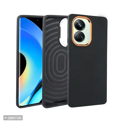 Crome TPU Realme 10 Pro Plus Blk with Gold Ring Back Cover-thumb0