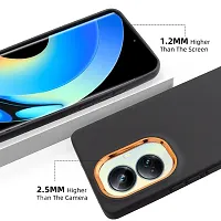 Crome TPU Realme 10 Pro Plus Blk with Gold Ring Back Cover-thumb1