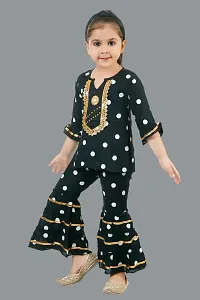 Girls Party(Festive) Top Pant  (Black)-thumb1