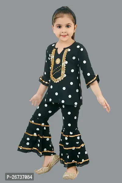 Girls Party(Festive) Top Pant  (Black)-thumb2