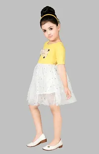 Baby Girls Midi/Knee Length Party Dress  (Yellow, Half Sleeve)-thumb2