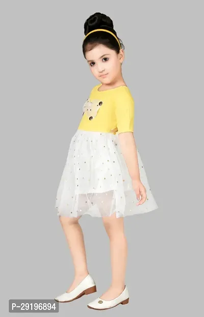 Baby Girls Midi/Knee Length Party Dress  (Yellow, Half Sleeve)-thumb3