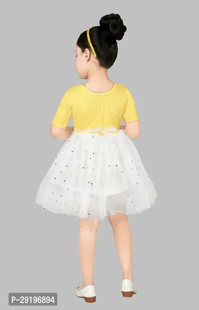 Baby Girls Midi/Knee Length Party Dress  (Yellow, Half Sleeve)-thumb4