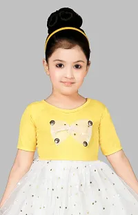 Baby Girls Midi/Knee Length Party Dress  (Yellow, Half Sleeve)-thumb1