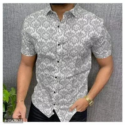 Stylish Regular Fit Printed Rayon Short Sleeves Casual Shirt for Men-thumb0