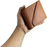 Men's Solid Tan Coloured Artificial Leather Wallets-thumb2