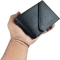 Men's Solid Black Coloured Artificial Leather Wallets-thumb1