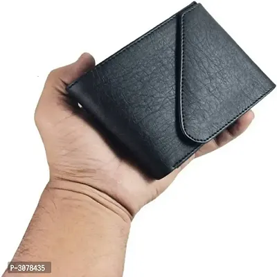 Men's Solid Black Coloured Artificial Leather Wallets-thumb2