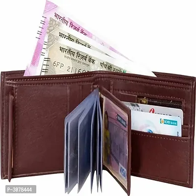 Men's Solid Brown Coloured Artificial Leather Wallets-thumb4