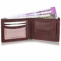 Men's Solid Brown Coloured Artificial Leather Wallets-thumb2