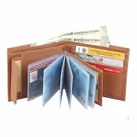 Men's Solid Tan Coloured Artificial Leather Wallets-thumb1