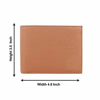 Men's Solid Tan Coloured Artificial Leather Wallets-thumb3