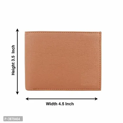 Men's Solid Tan Coloured Artificial Leather Wallets-thumb4