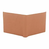 Men's Solid Tan Coloured Artificial Leather Wallets-thumb4