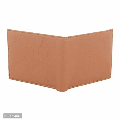 Men's Solid Tan Coloured Artificial Leather Wallets-thumb5