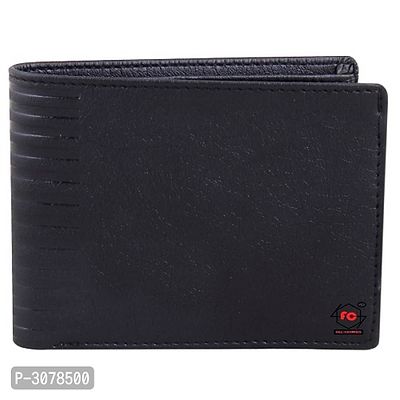 Men's Solid Black Coloured Artificial Leather Wallets