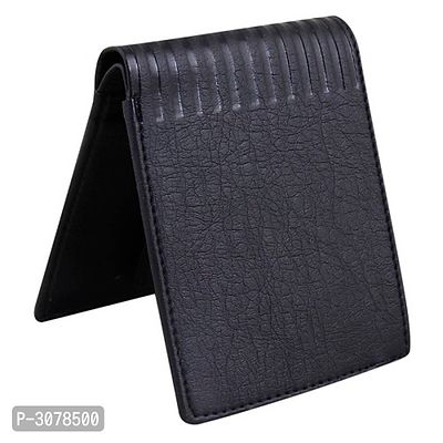 Men's Solid Black Coloured Artificial Leather Wallets-thumb2