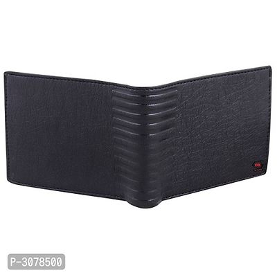 Men's Solid Black Coloured Artificial Leather Wallets-thumb4