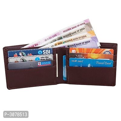 Men's Solid Brown Coloured Artificial Leather Wallets-thumb3