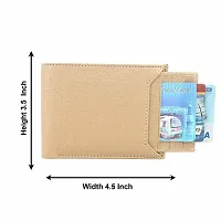 Men's Solid Khaki Coloured Artificial Leather Wallets-thumb1