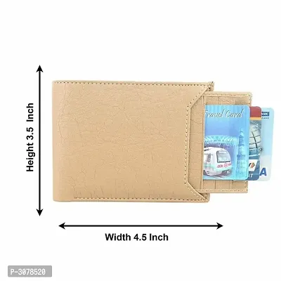 Men's Solid Khaki Coloured Artificial Leather Wallets-thumb2