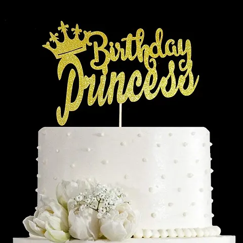 Zyozi Happy Birthday Cake Topper for Princess Birthday Party Decorations
