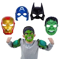 Zyozi Super Hero Cartoon Plastic Mask - Avengers Birthday Party Props Return Gift- Mask Kids 4 Pcs Avengers Heroes Masks Cosplay Boy Girl Toy Hulk-thumb1