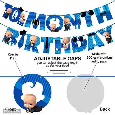 Zyozi 10th month birthday decorations for boy /10 month baby photoshoot items /10 month baby boy photoshoot props /10 months banner/10 month birthday decoration set /10 Month Birthday Banner-thumb3