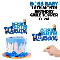 Zyozi 10th Month Boss Baby Month Cake Topper/Ten Month Cake Topper / Ten Month Birthday Cake Topper Pack of 1-thumb2