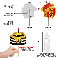 Zyozi 16th Birthday Decorations Kit - Black and Golden Photo Booth Props - Set of 30-thumb3