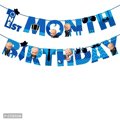 Zyozi  1st month birthday banner decorations for boy / 1st month baby boy photoshoot props /1st months banner