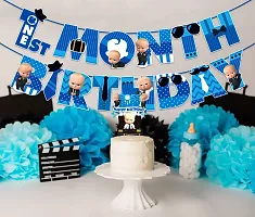 Zyozi  1st month birthday banner decorations for boy / 1st month baby boy photoshoot props /1st months banner-thumb2