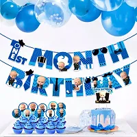 Zyozi  1st month birthday banner decorations for boy / 1st month baby boy photoshoot props /1st months banner-thumb4