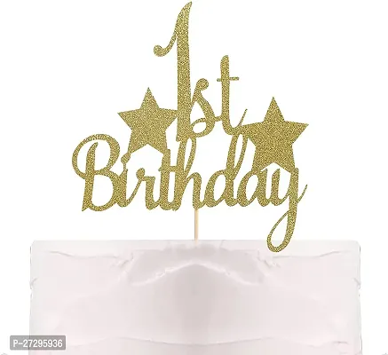 Zyozi 1st Birthday Cake Topper - First Birthday Topper, all the first birthday cake decorations - Gold