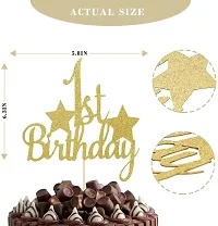 Zyozi 1st Birthday Cake Topper - First Birthday Topper, all the first birthday cake decorations - Gold-thumb4