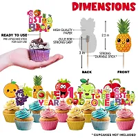 Zyozi Fruit Theme Party Decorations Set  With Banner, Balloons, Cake  Cupcake Topper - 37pcs-thumb4