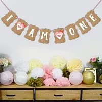 Zyozi First Birthday Party Banner - I am One  / 1st Birthday Banner-thumb2