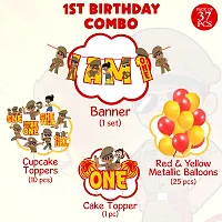 Zyozi Little Singham Birthday Decoration Kit - Banner, Cake Topper, Cupcake Toppers   Balloons (Pack of 37)-thumb1