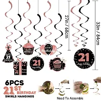 Cheers to 21 Years  Birthday / Anniversary Party Decorations Swirls Hanging (Pack Of 6)-thumb1